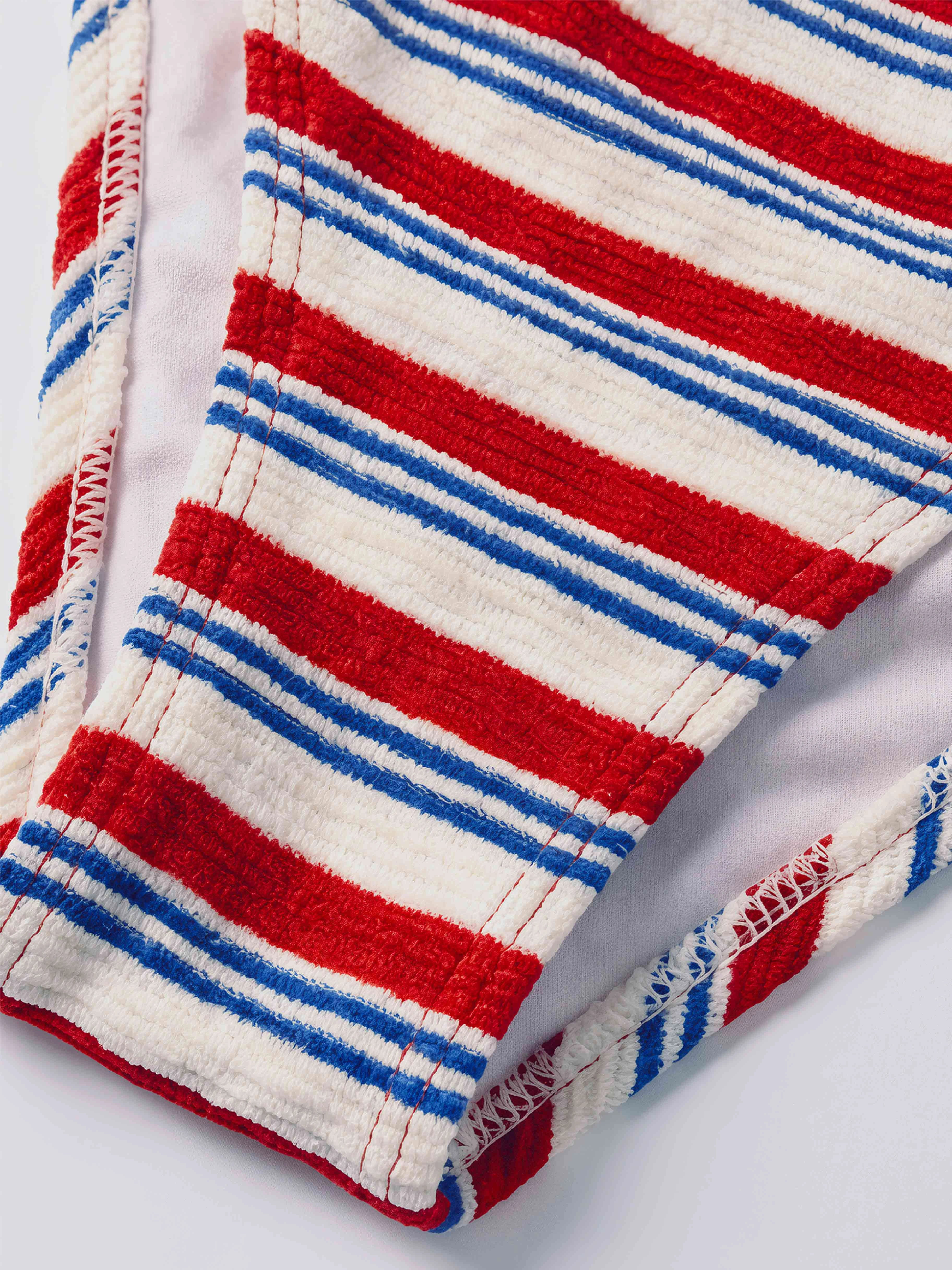 Marée Striped Bikini Bottom-Red