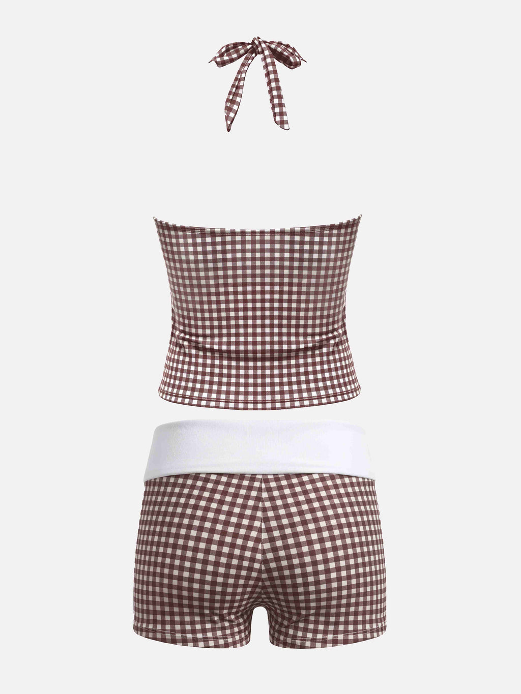 Citria Check Halter Tankini Set