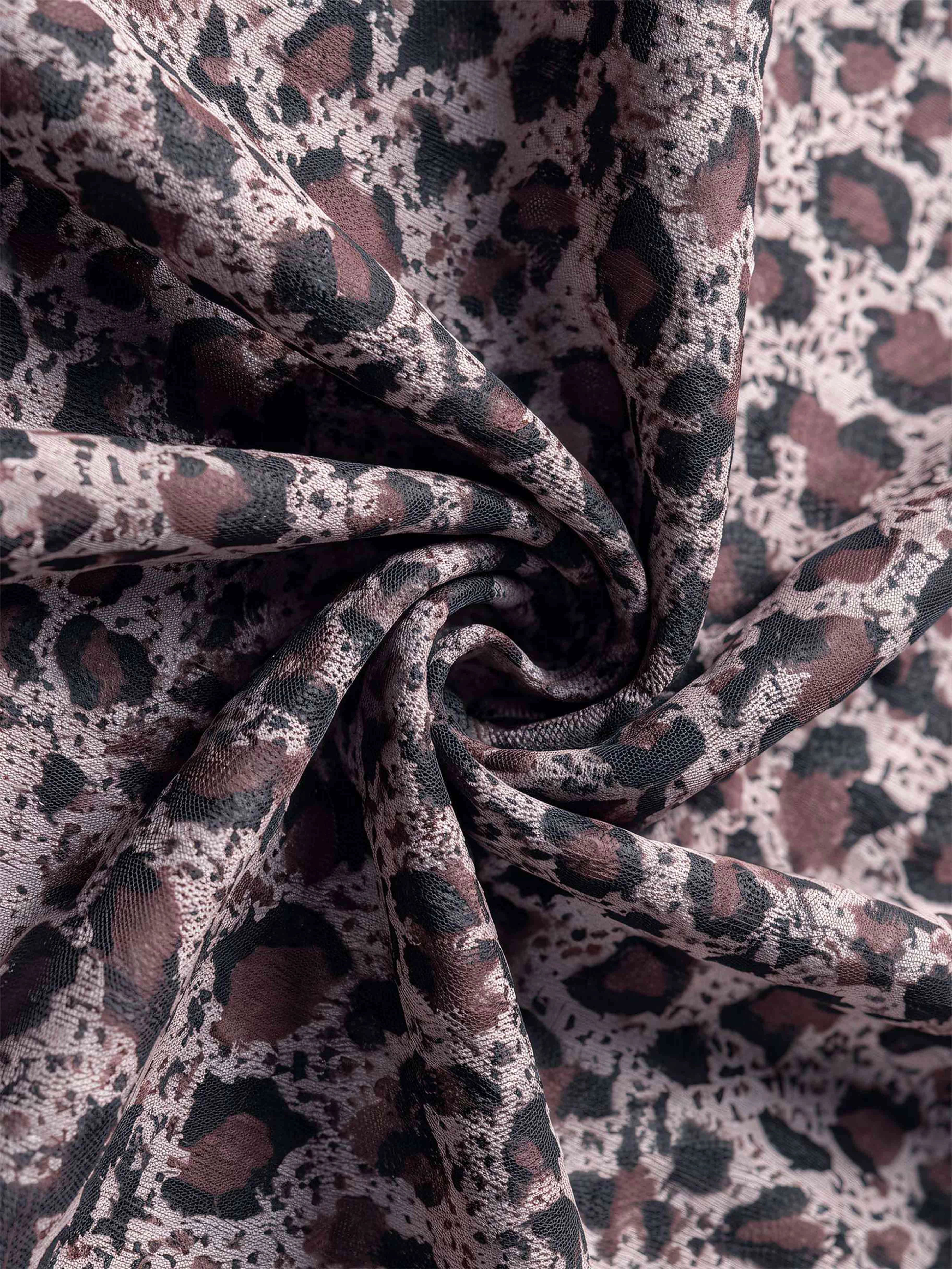 Savara Leopard Halter Tankini Top-Camel