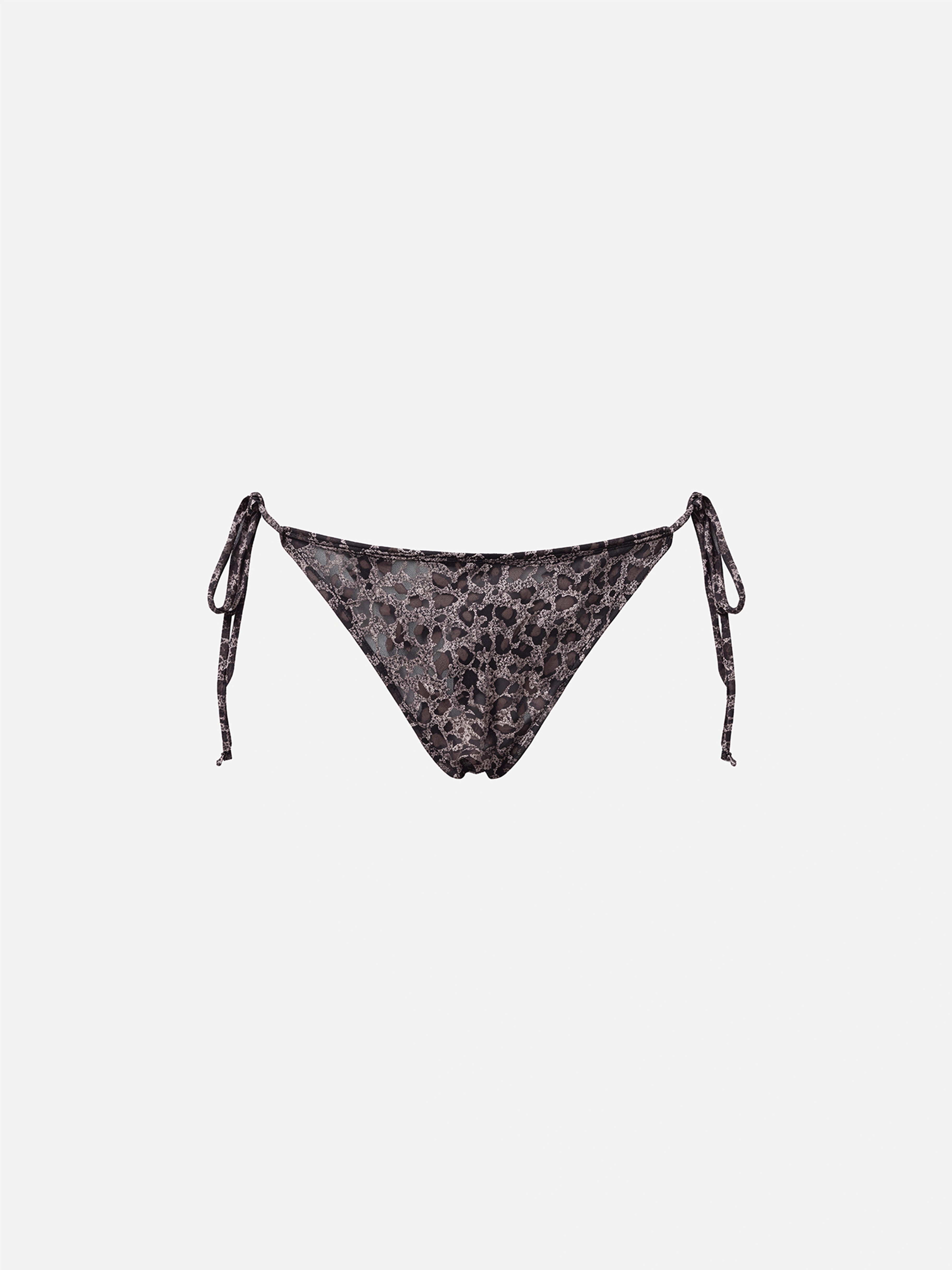 Savara Leopard Tie-Side Bikini Bottom-Camel