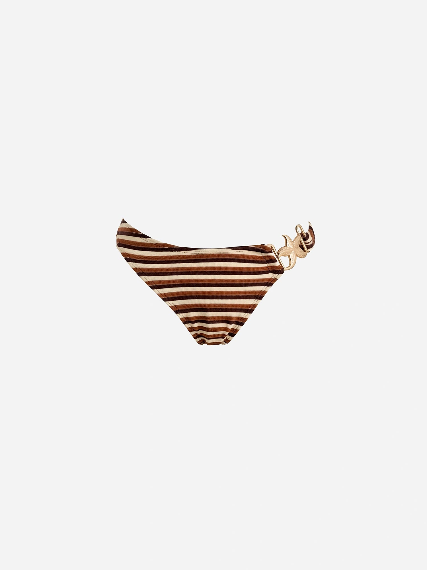 Thalor Starfish Striped Bikini Bottom-Brown
