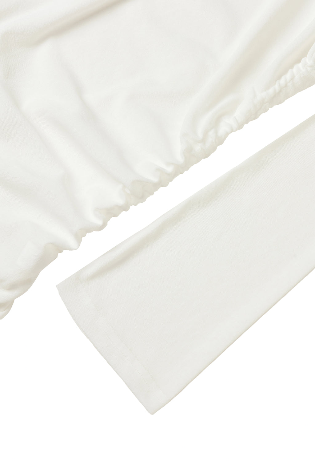 One-Shoulder Elastic Waist Top-White