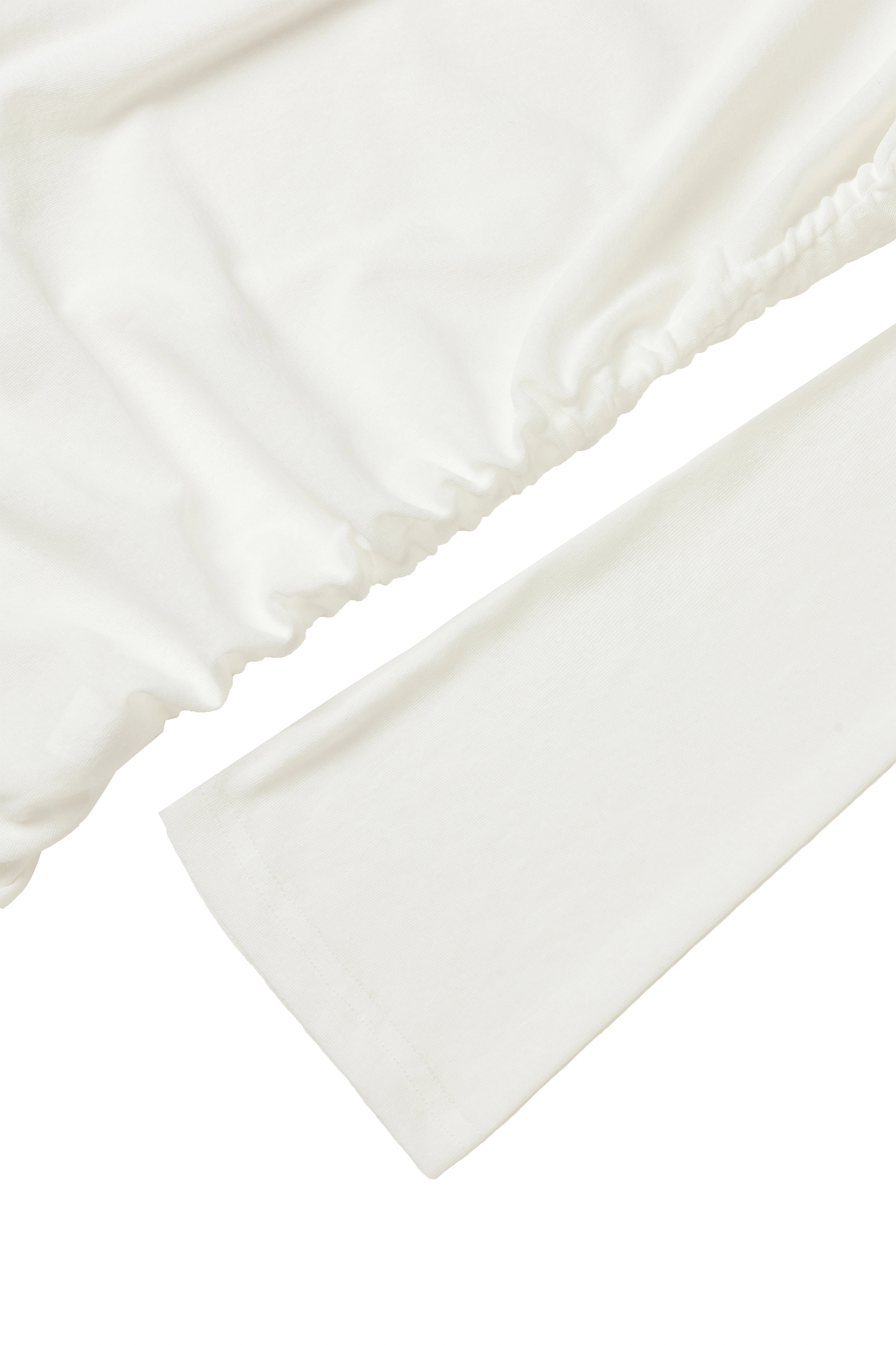 One-Shoulder Elastic Waist Top-White