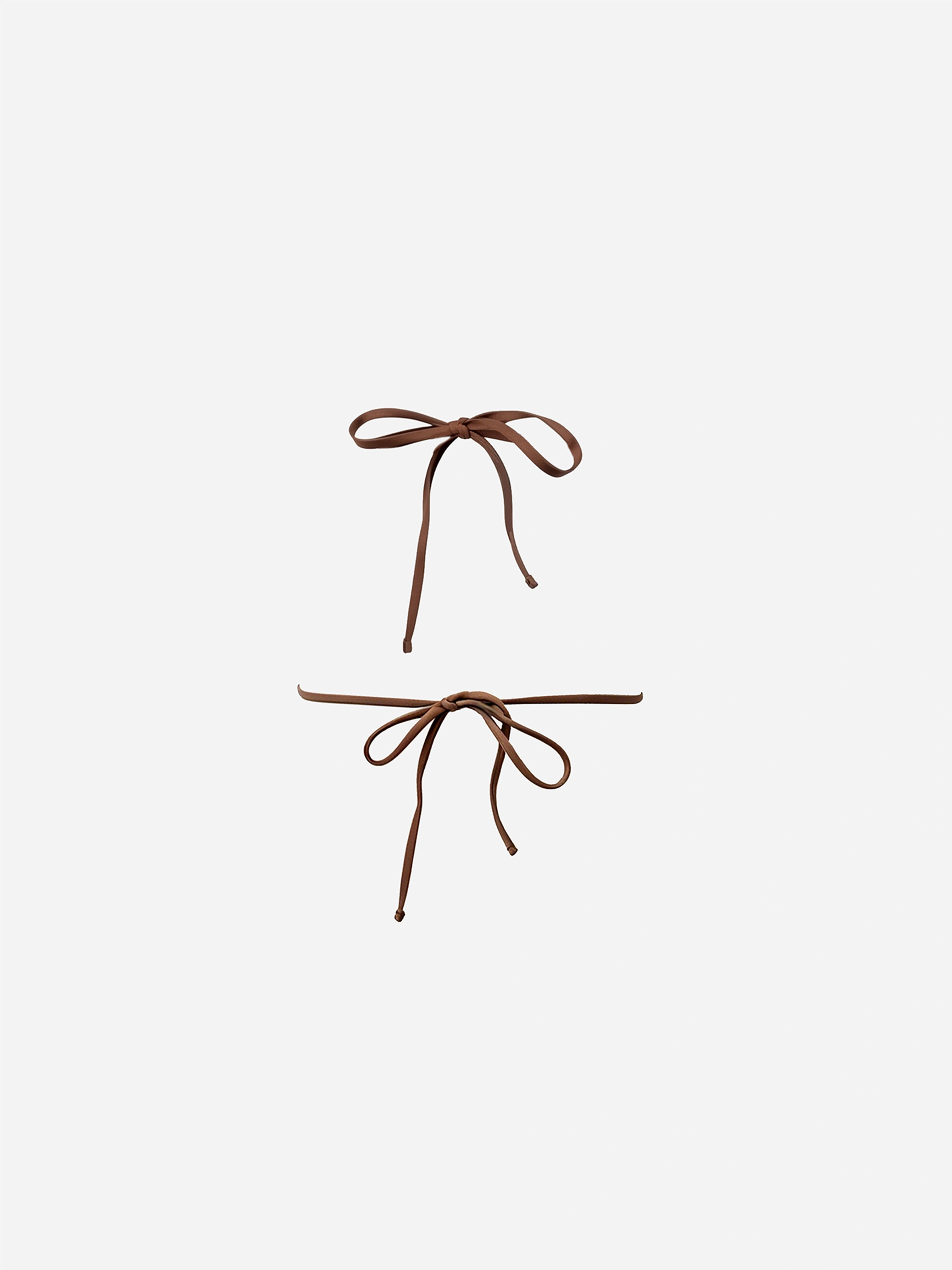 Caldera Striped Halter Slim Tie Bikini Top-Brown