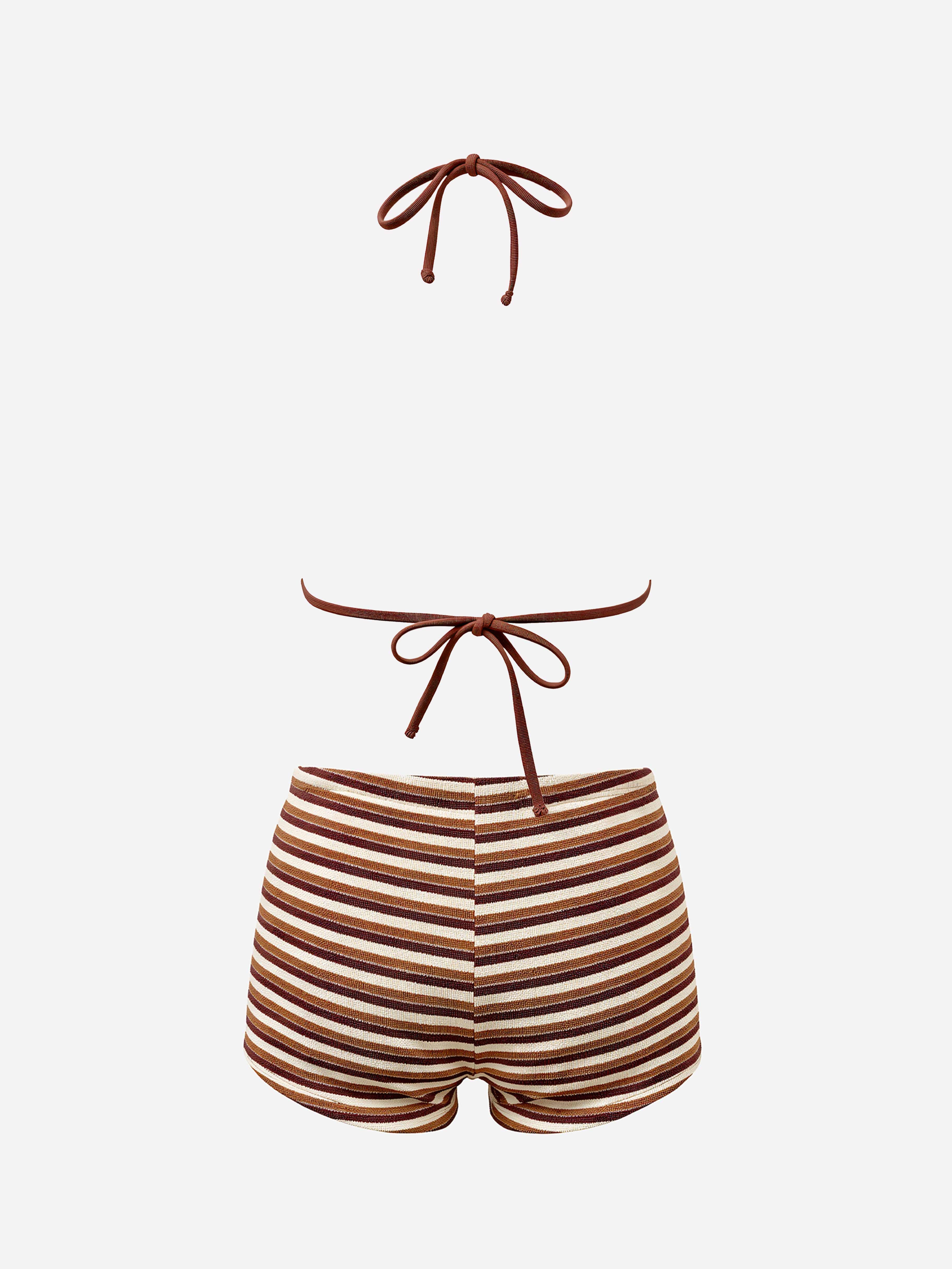 Thalor Striped Triangle Bikini Set