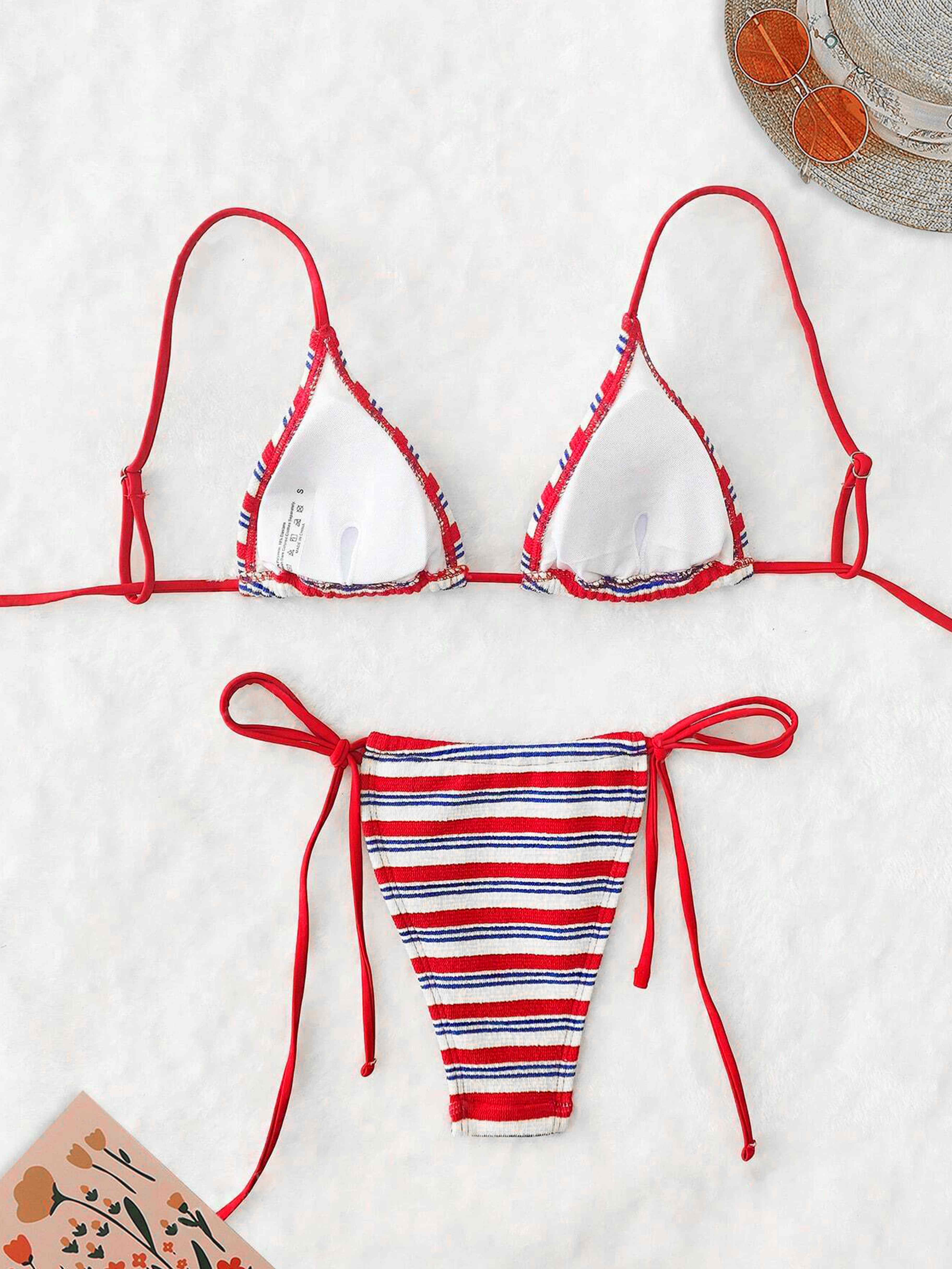 Marée Striped Tie-Front Bikini Set