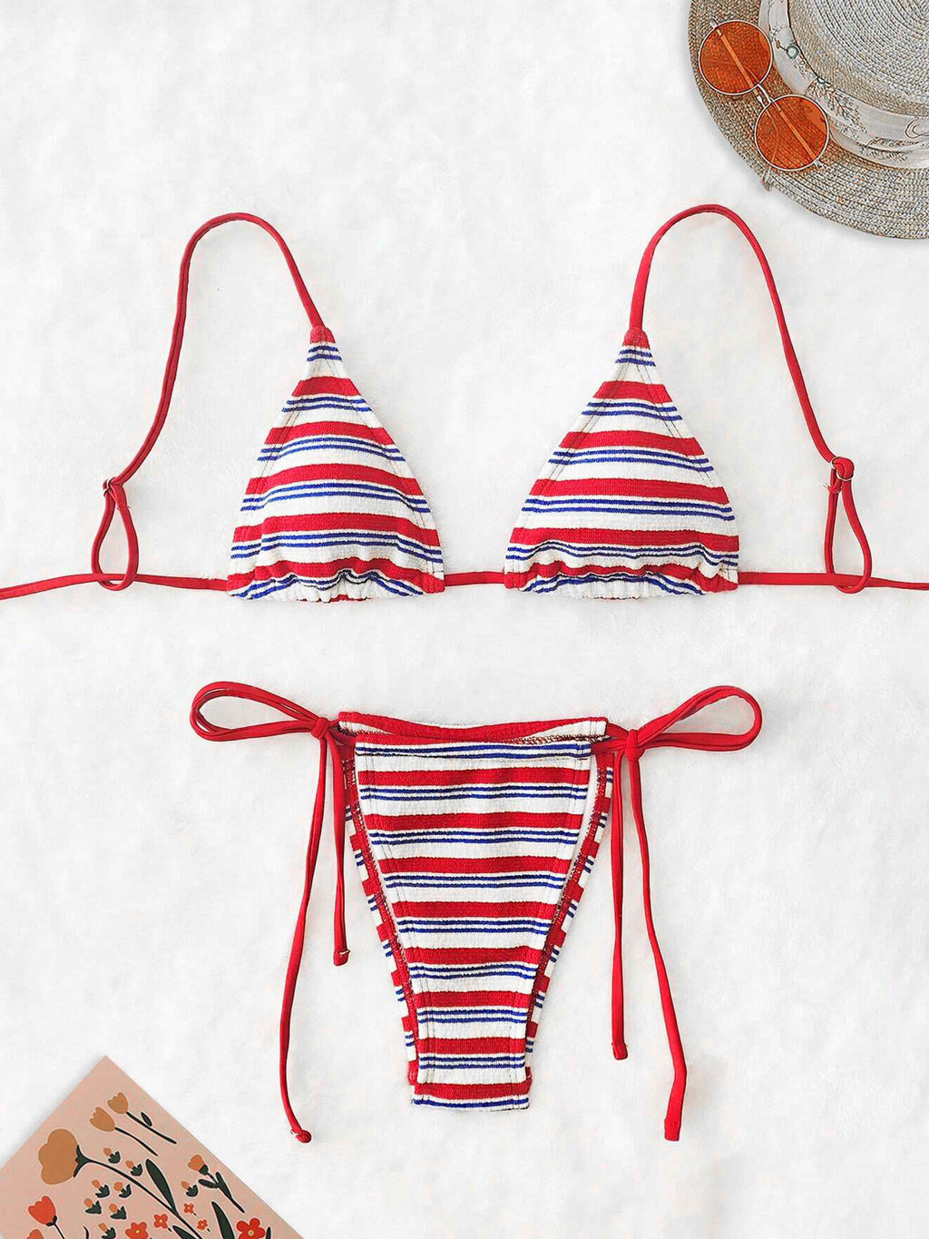 Marée Striped Tie-Front Bikini Set