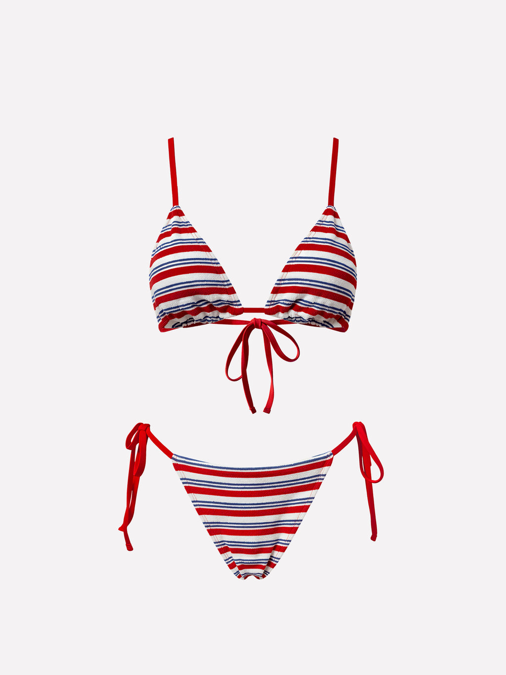 Marée Striped Tie-Front Bikini Set