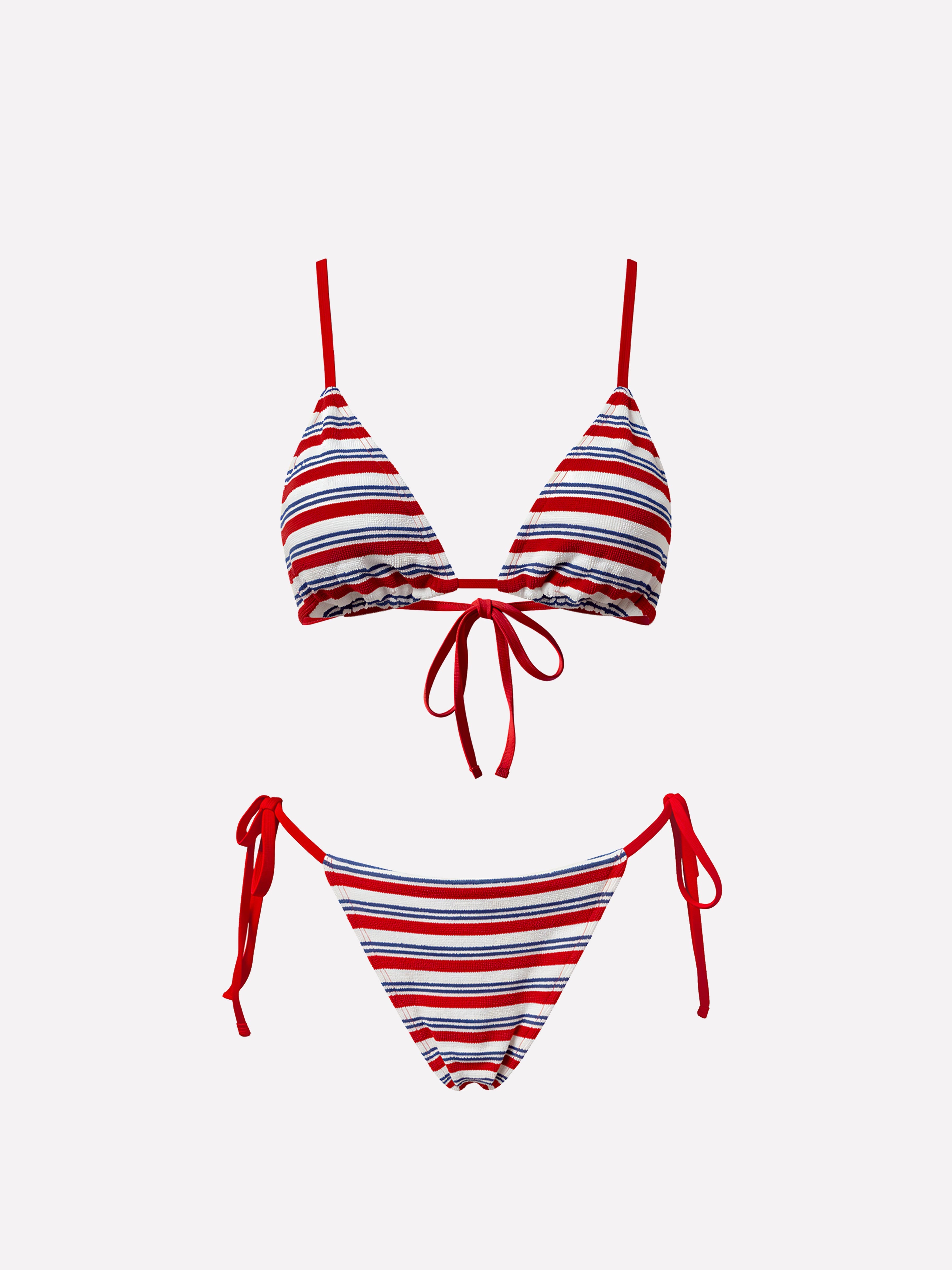 Marée Striped Tie-Front Bikini Set