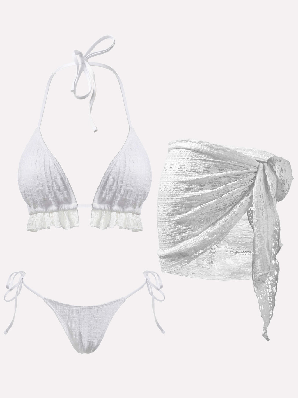 Seluna Cutout Drawstring 3-Piece Bikini Set