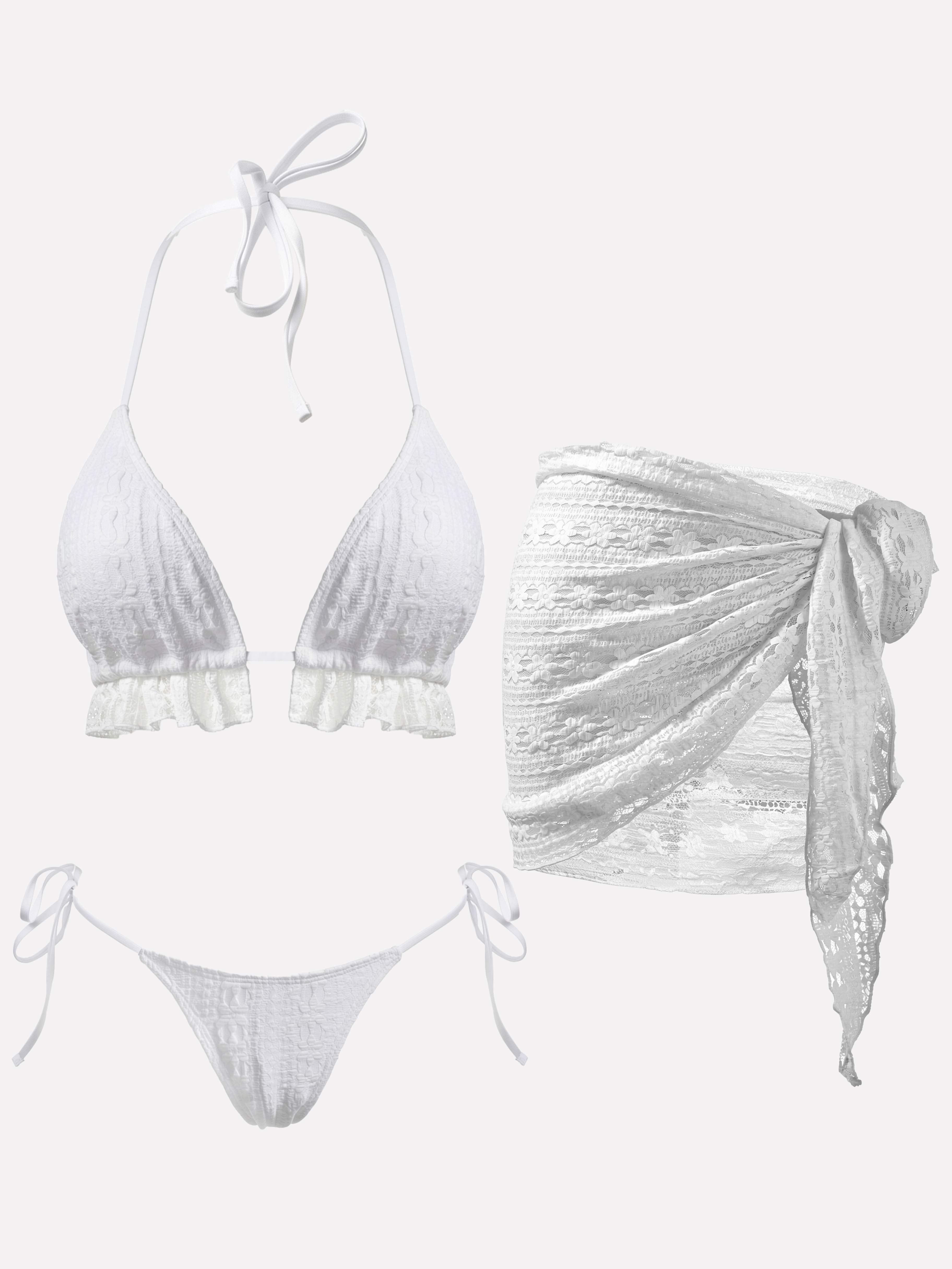 Seluna Cutout Drawstring 3-Piece Bikini Set