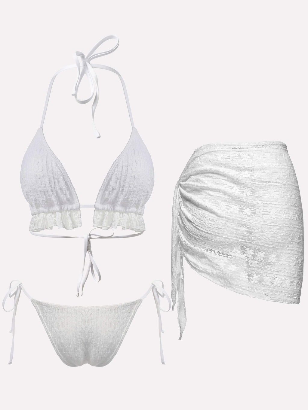 Seluna Cutout Drawstring 3-Piece Bikini Set