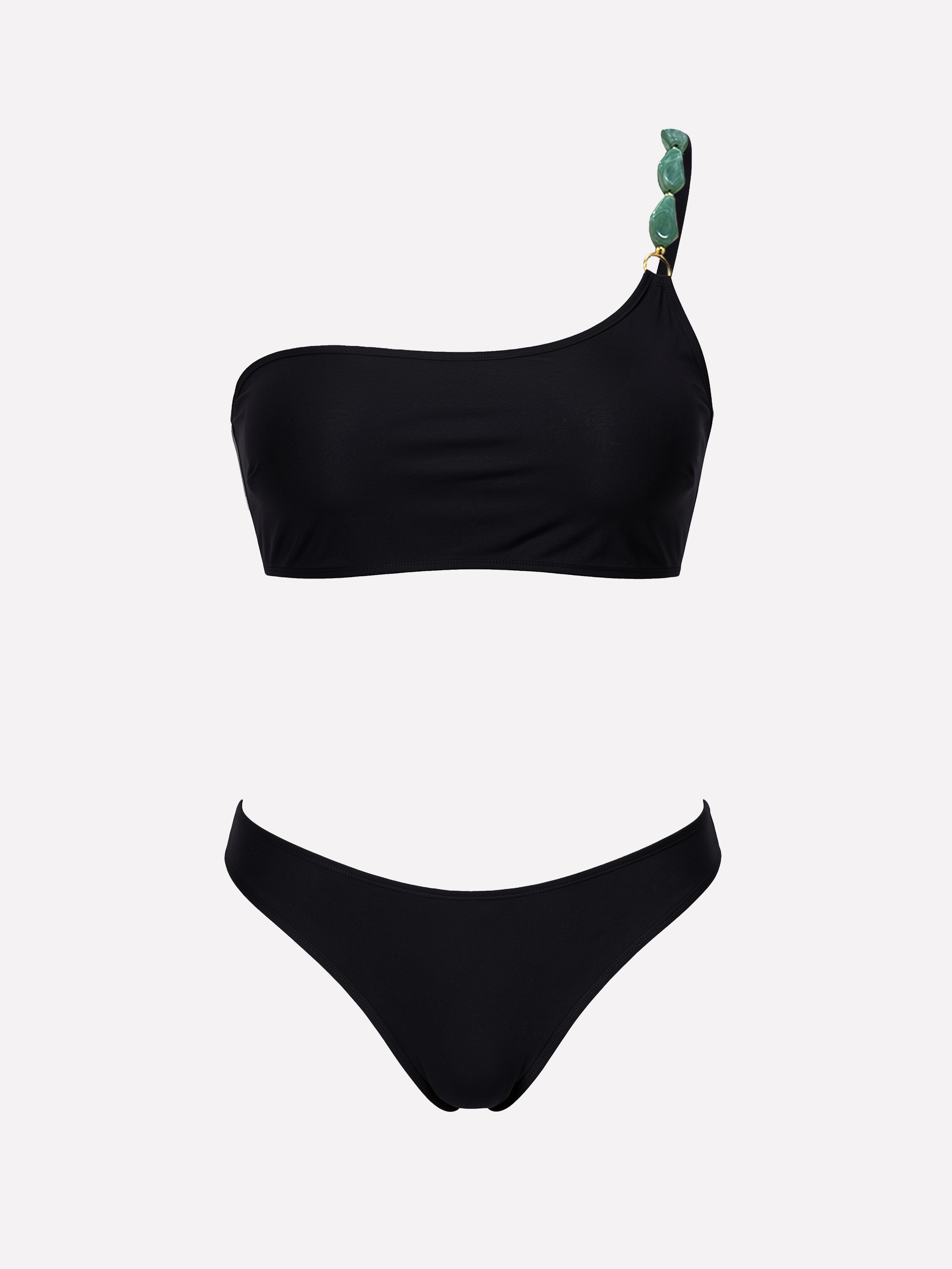 Sable One-Shoulder Minimal Bikini Set