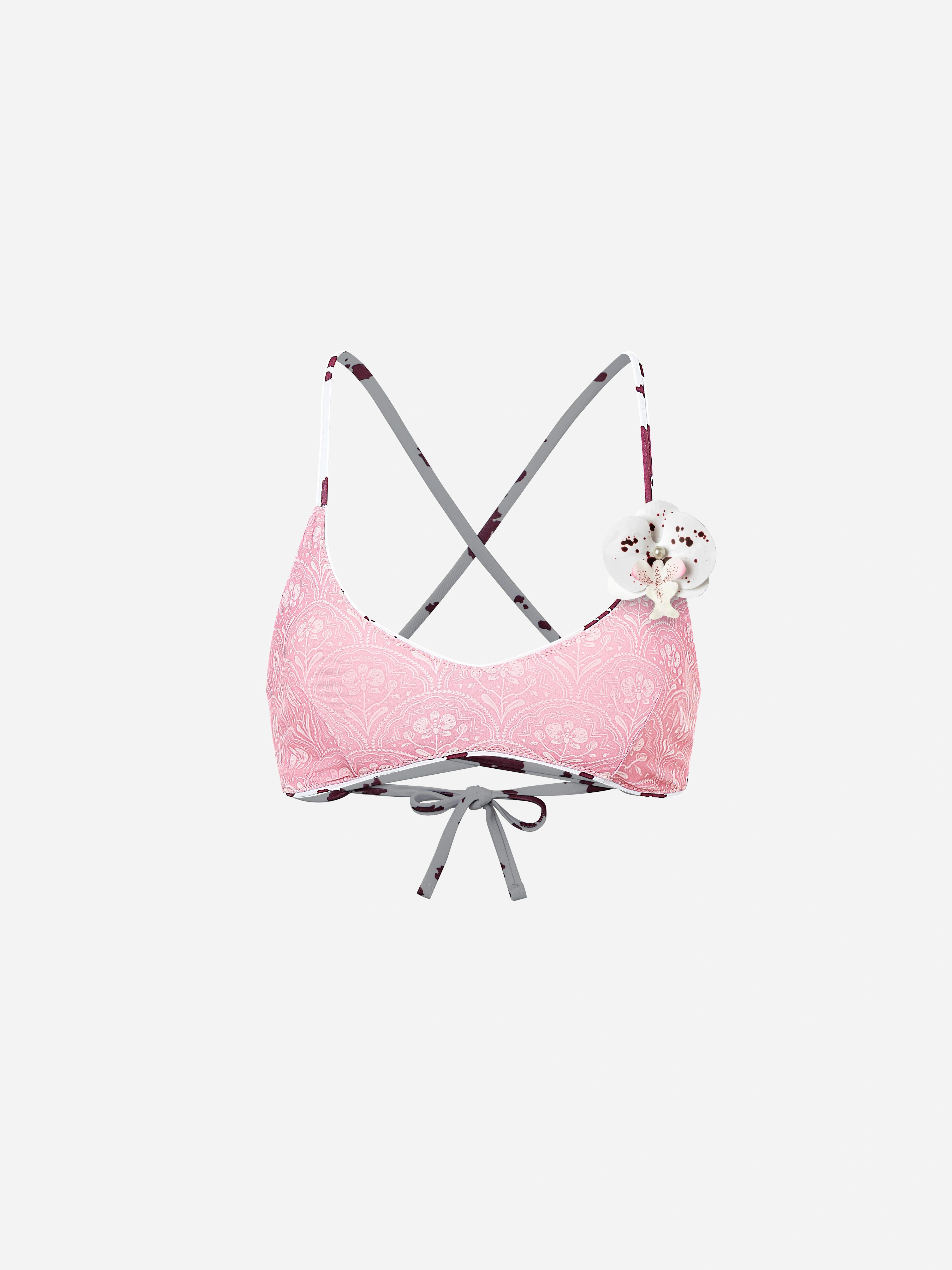 Virea Reversible Halter Bikini Top-Fuchsia