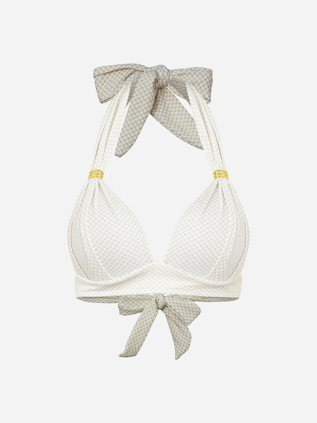 Lunel Metallic Ring Bikini Top-White