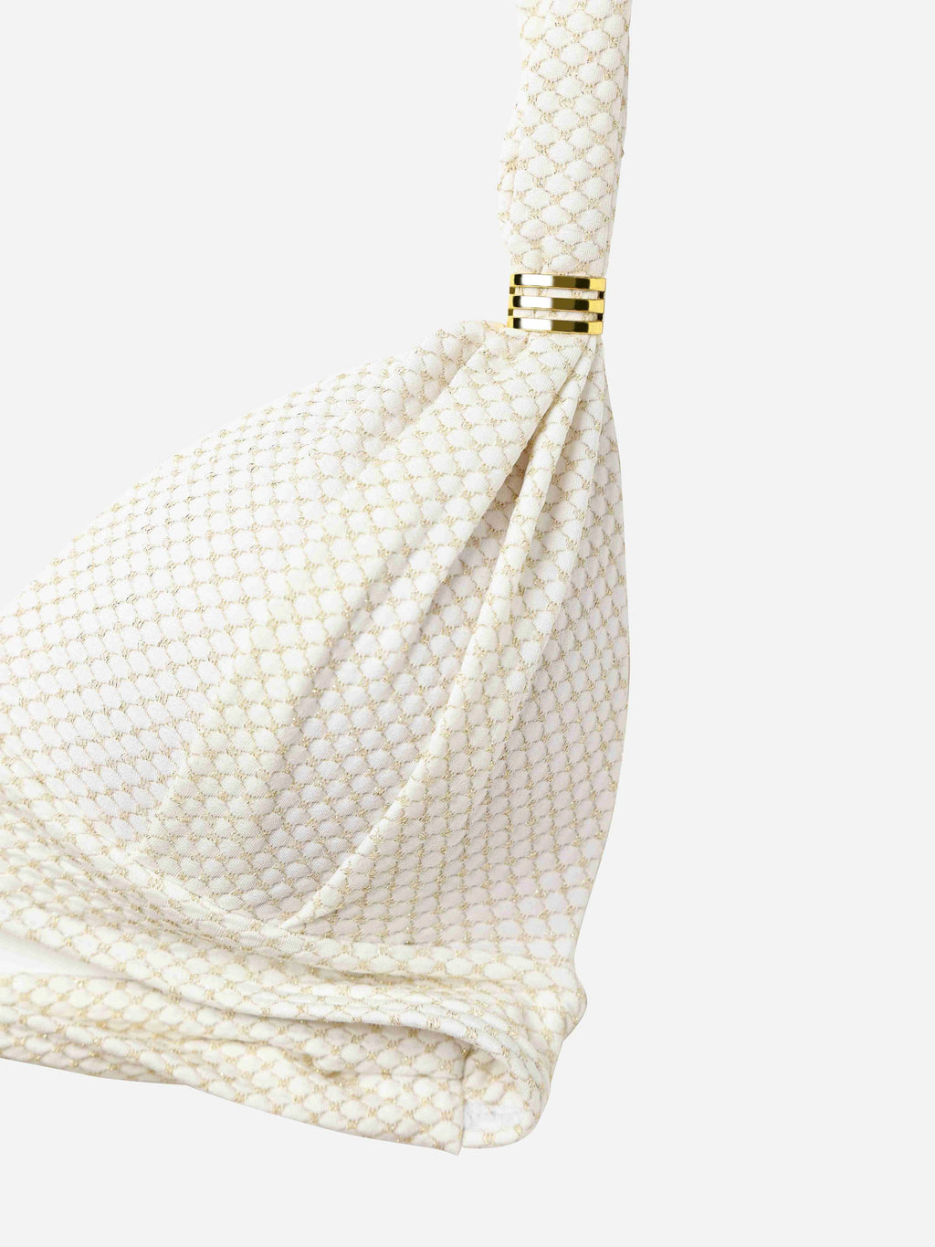 Lunel Metallic Ring Bikini Top-White