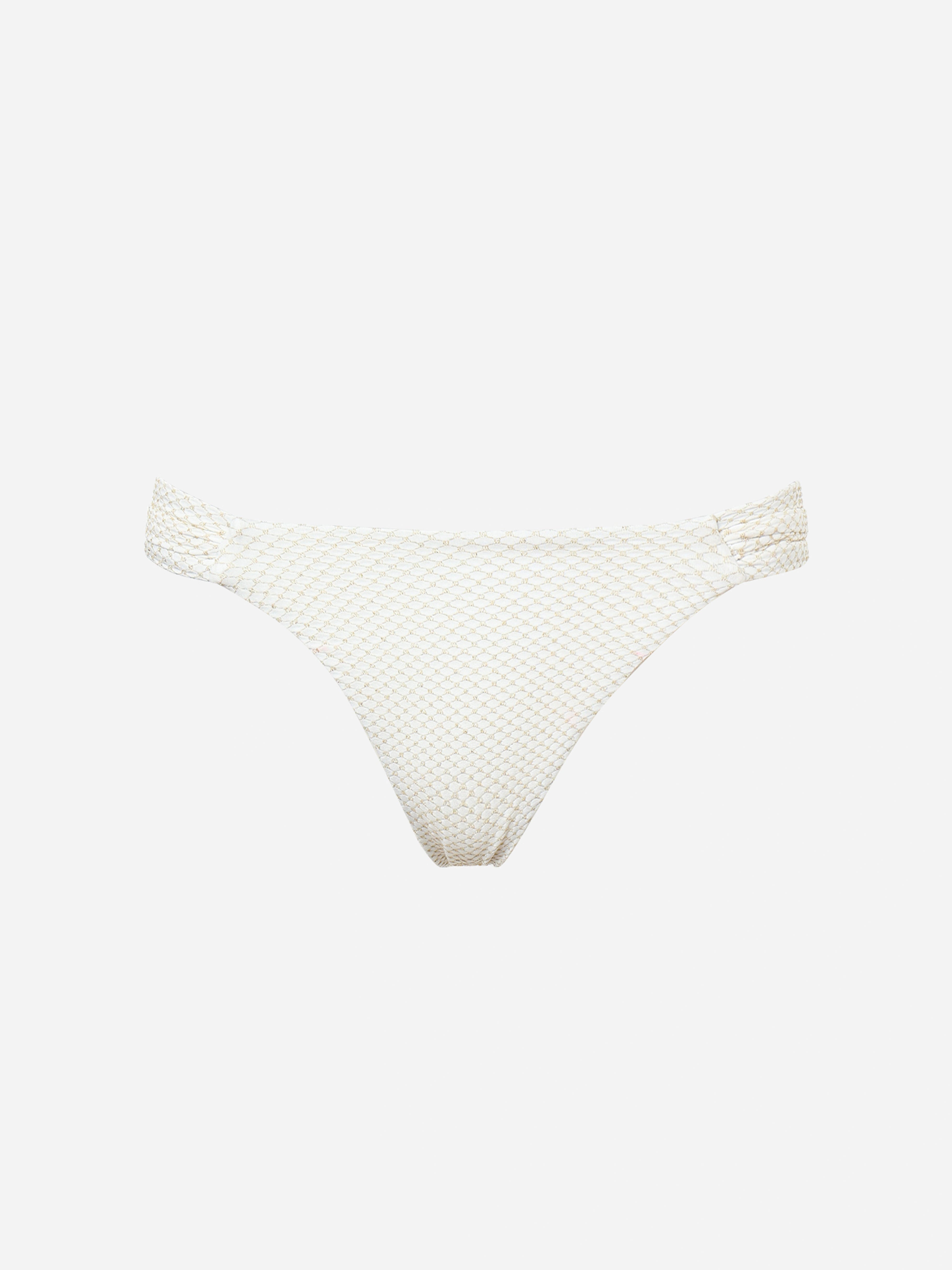 Lunel Metallic Bikini Bottom-White