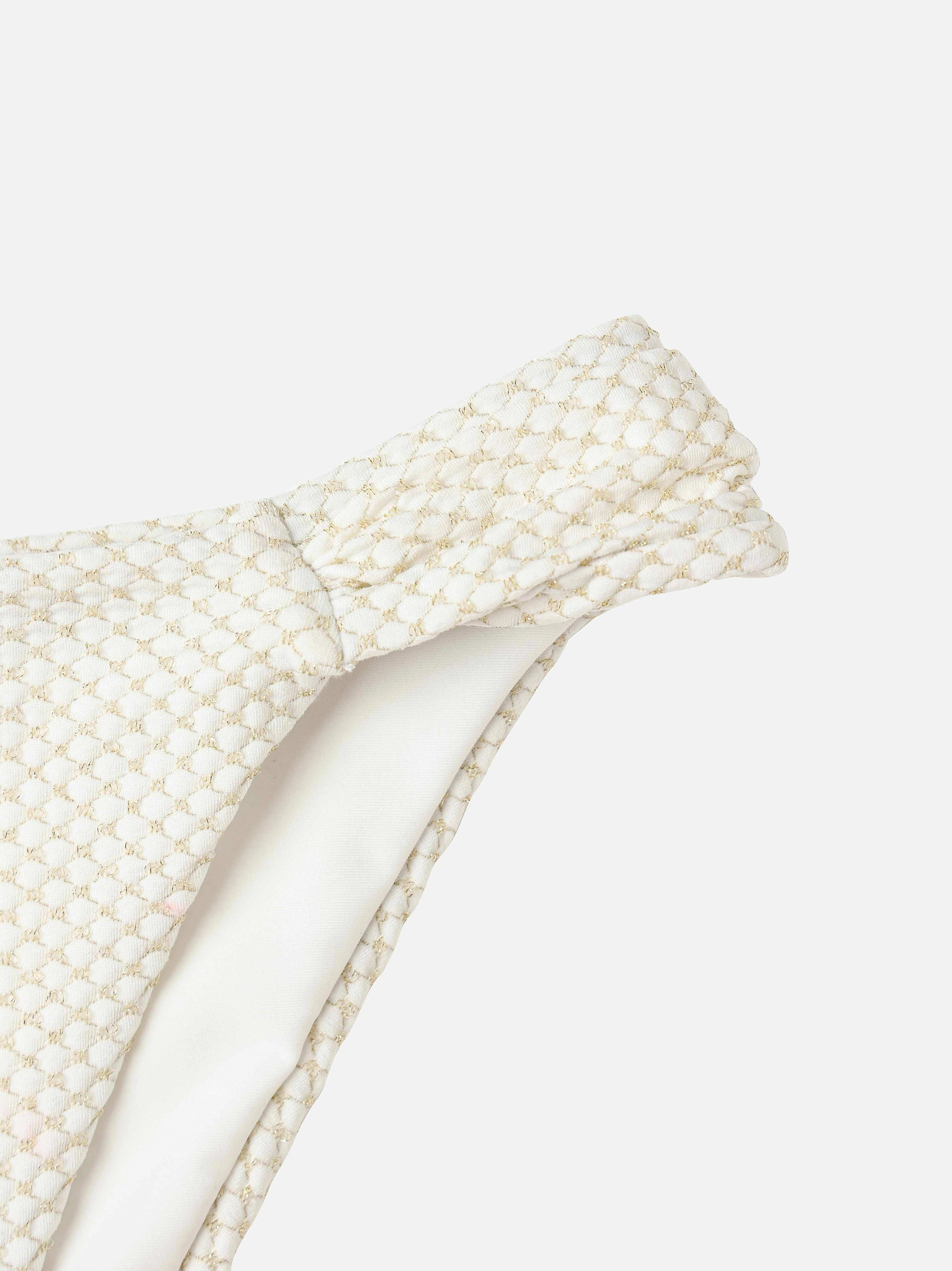 Lunel Metallic Bikini Bottom-White