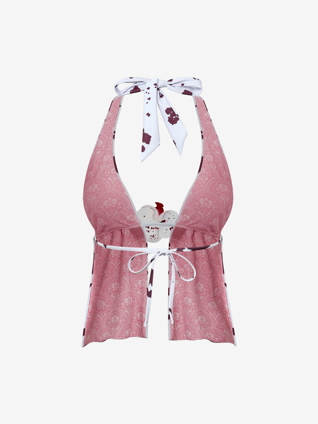 Virea Reversible Halter Tankini Top-Fuchsia