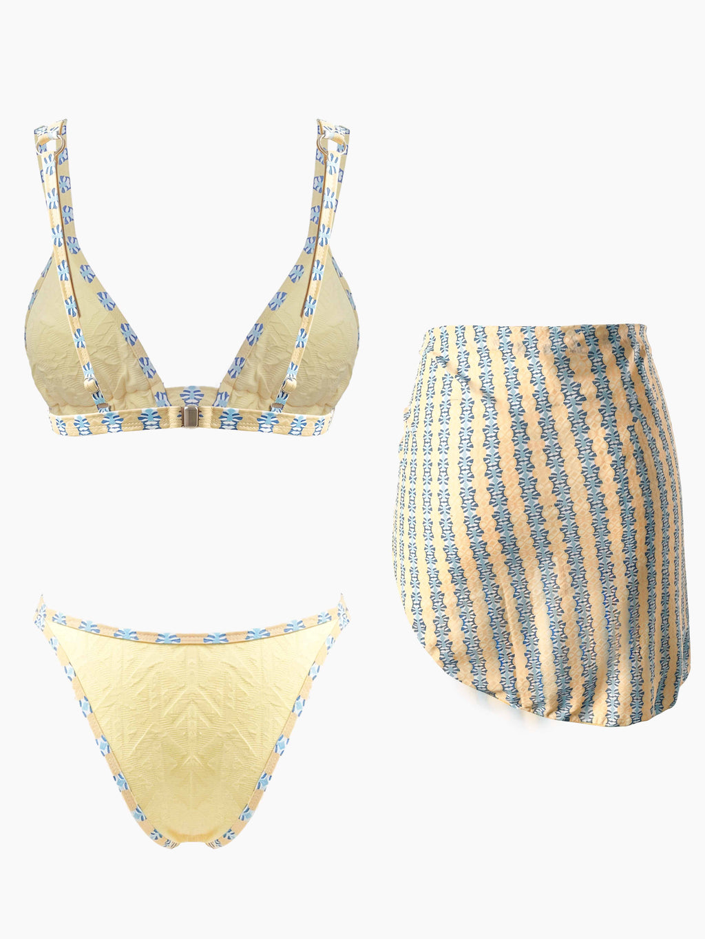 Seluna Tribal Contrast 3-Piece Bikini Set