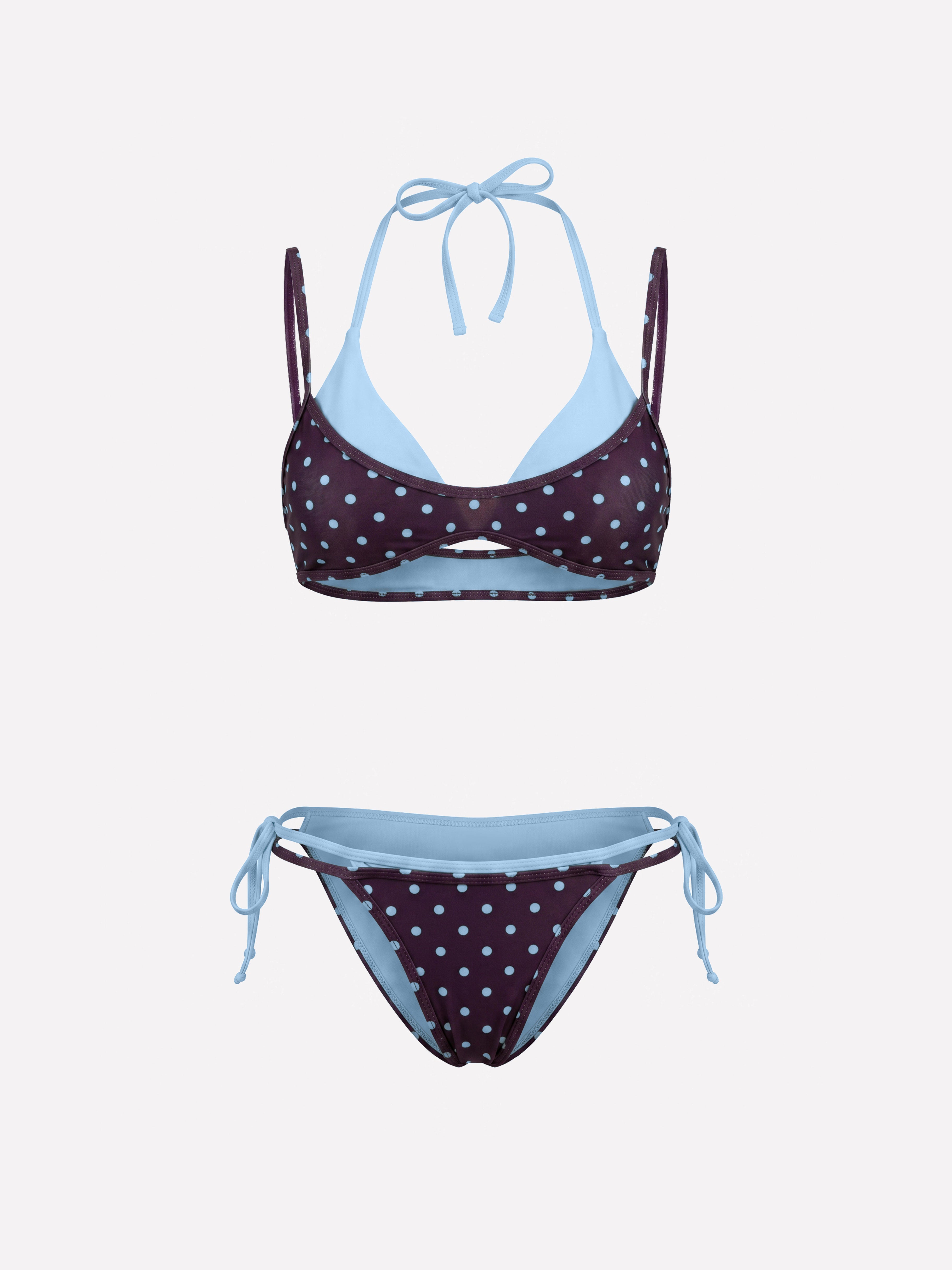 Dorea Polka Dot Halter Bikini Set