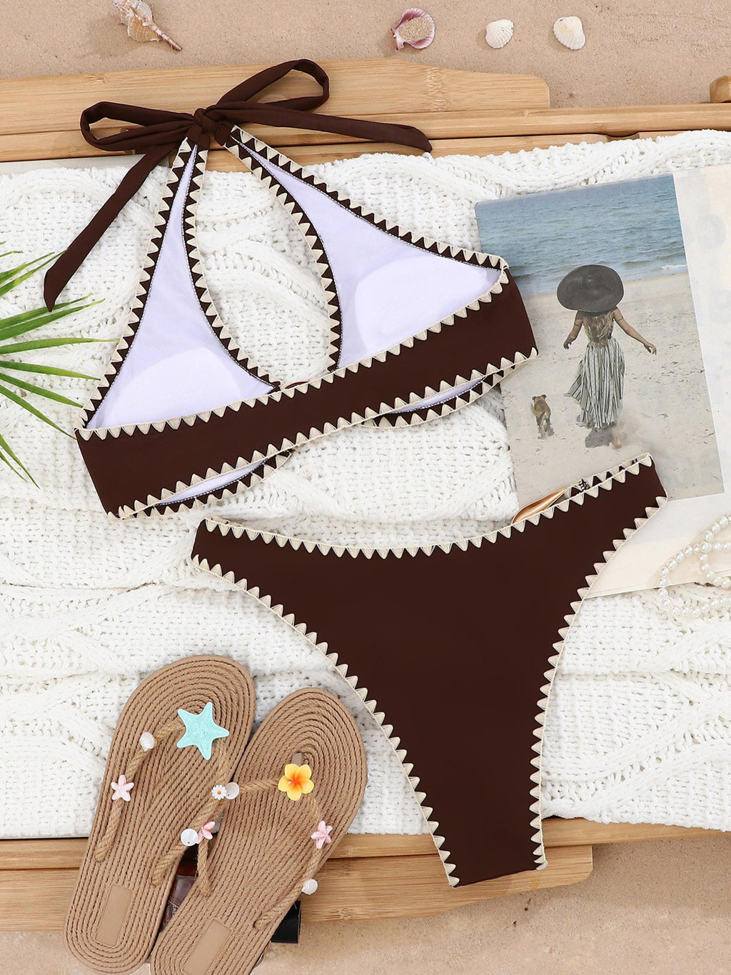 Lunel Scallop Ring Detail Bikini Set