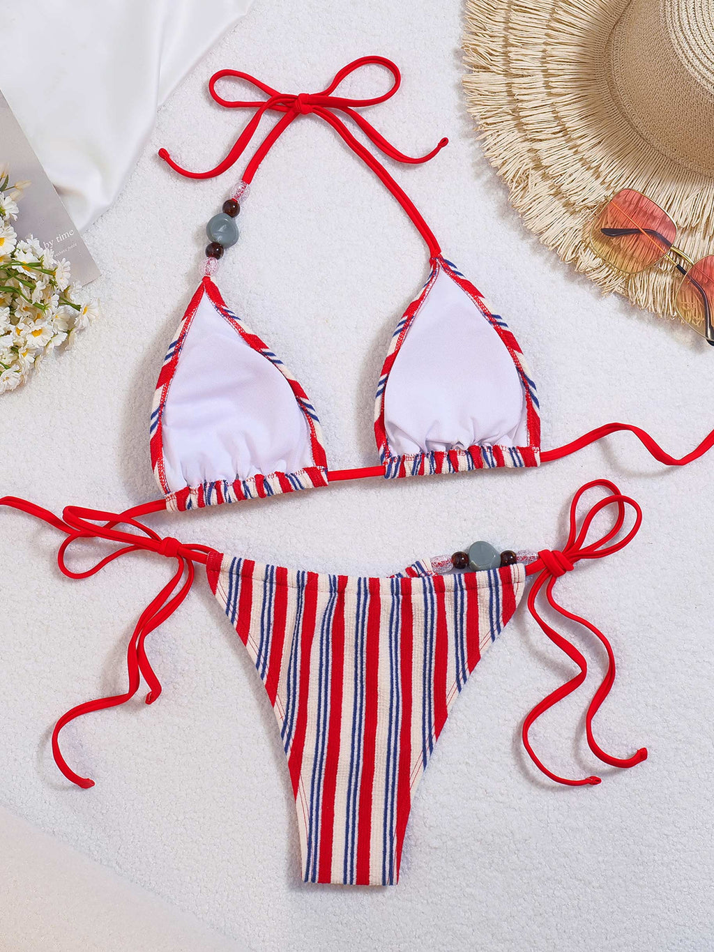 Marée Halter Stripe Bikini Set