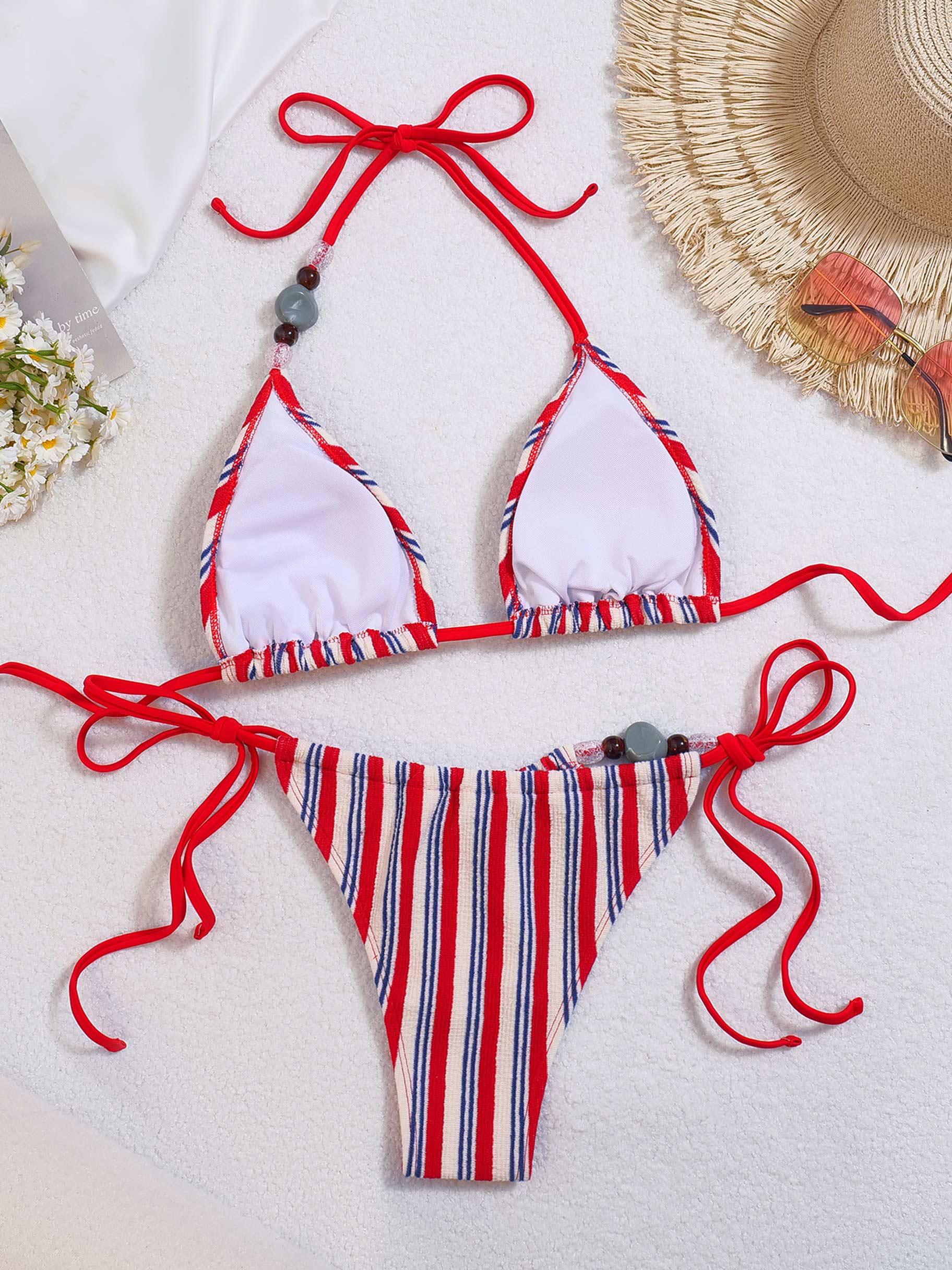 Marée Halter Stripe Bikini Set