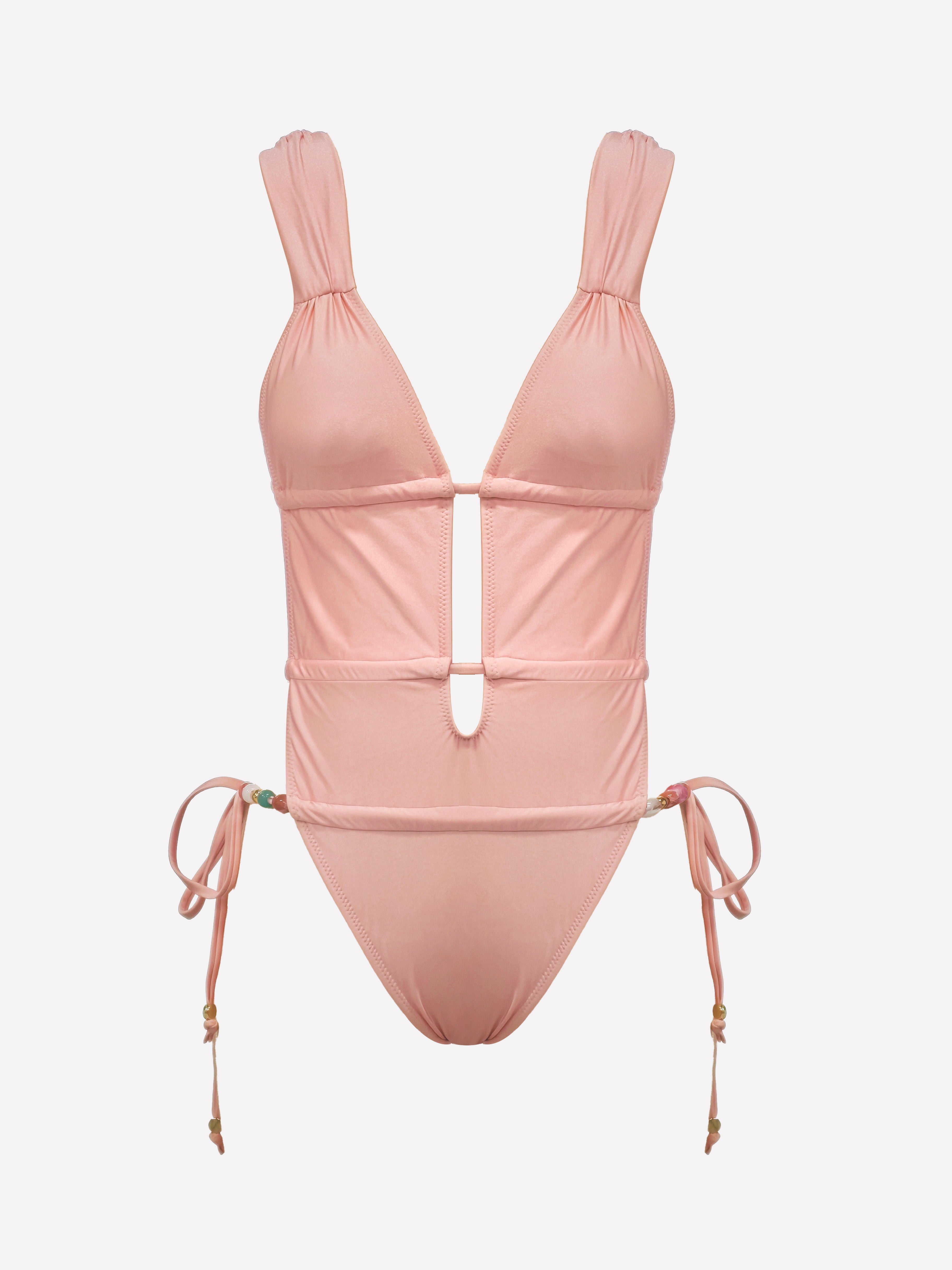 Lunel Ruched Deep V One-Piece Swimsuit