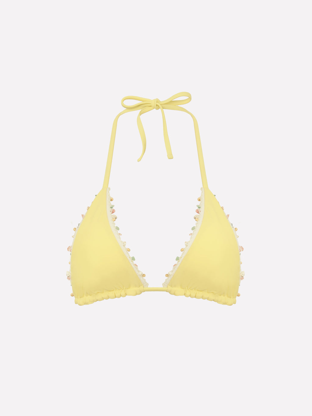 Soleia Beaded Trim Halter Bikini Top