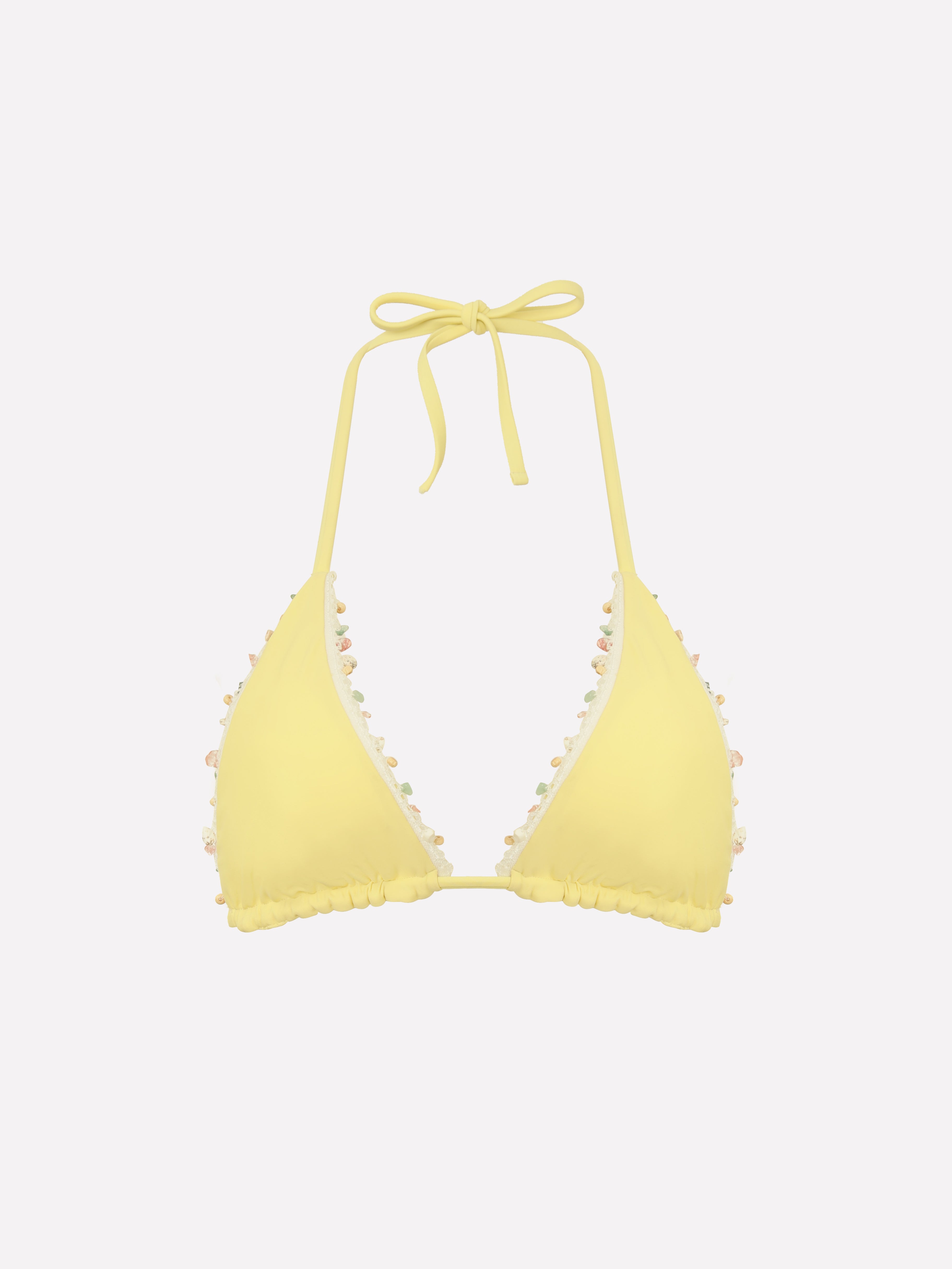 Soleia Beaded Trim Halter Bikini Top