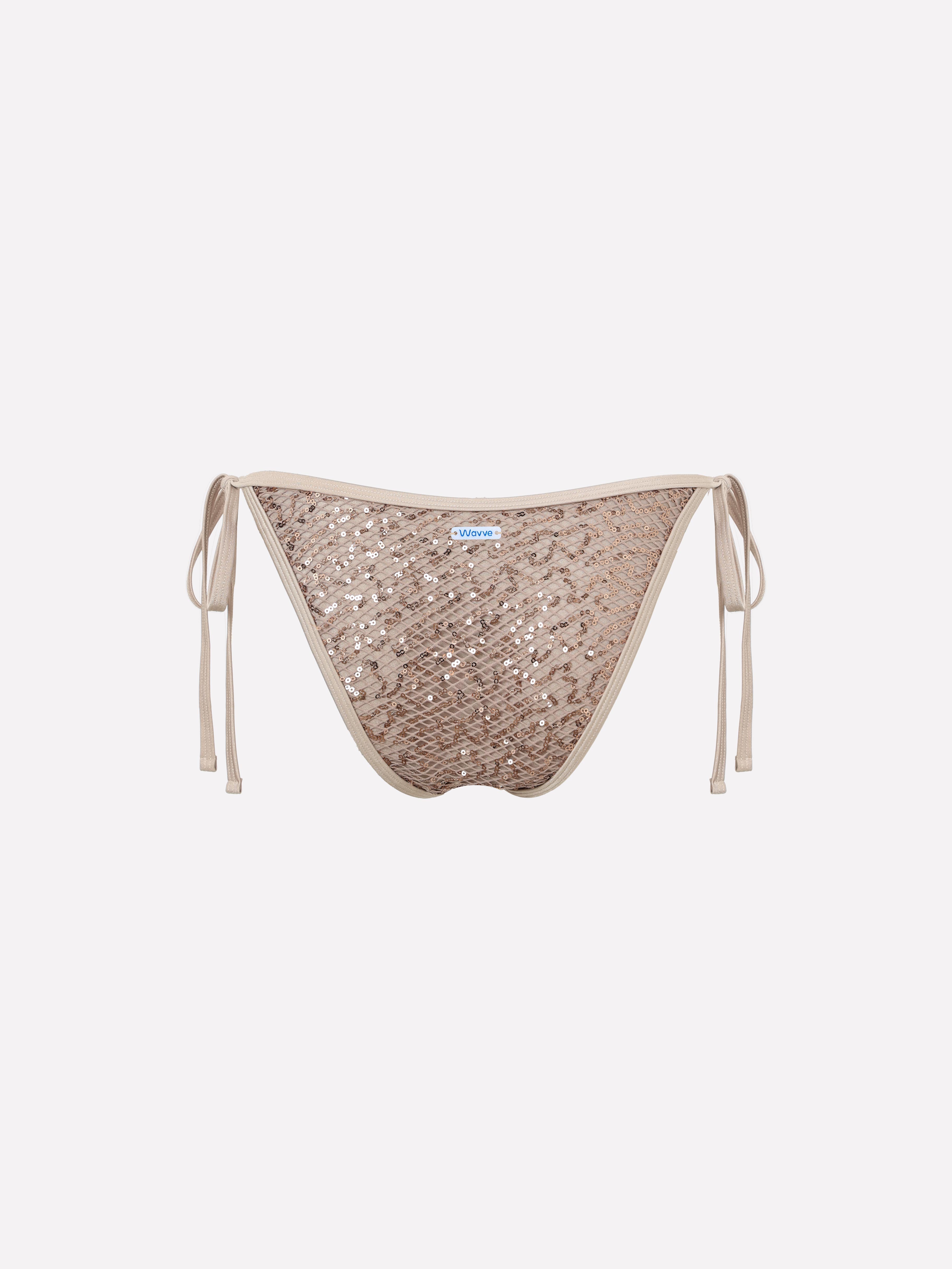 Eirlys Side-Tie Sequin Bikini Bottom