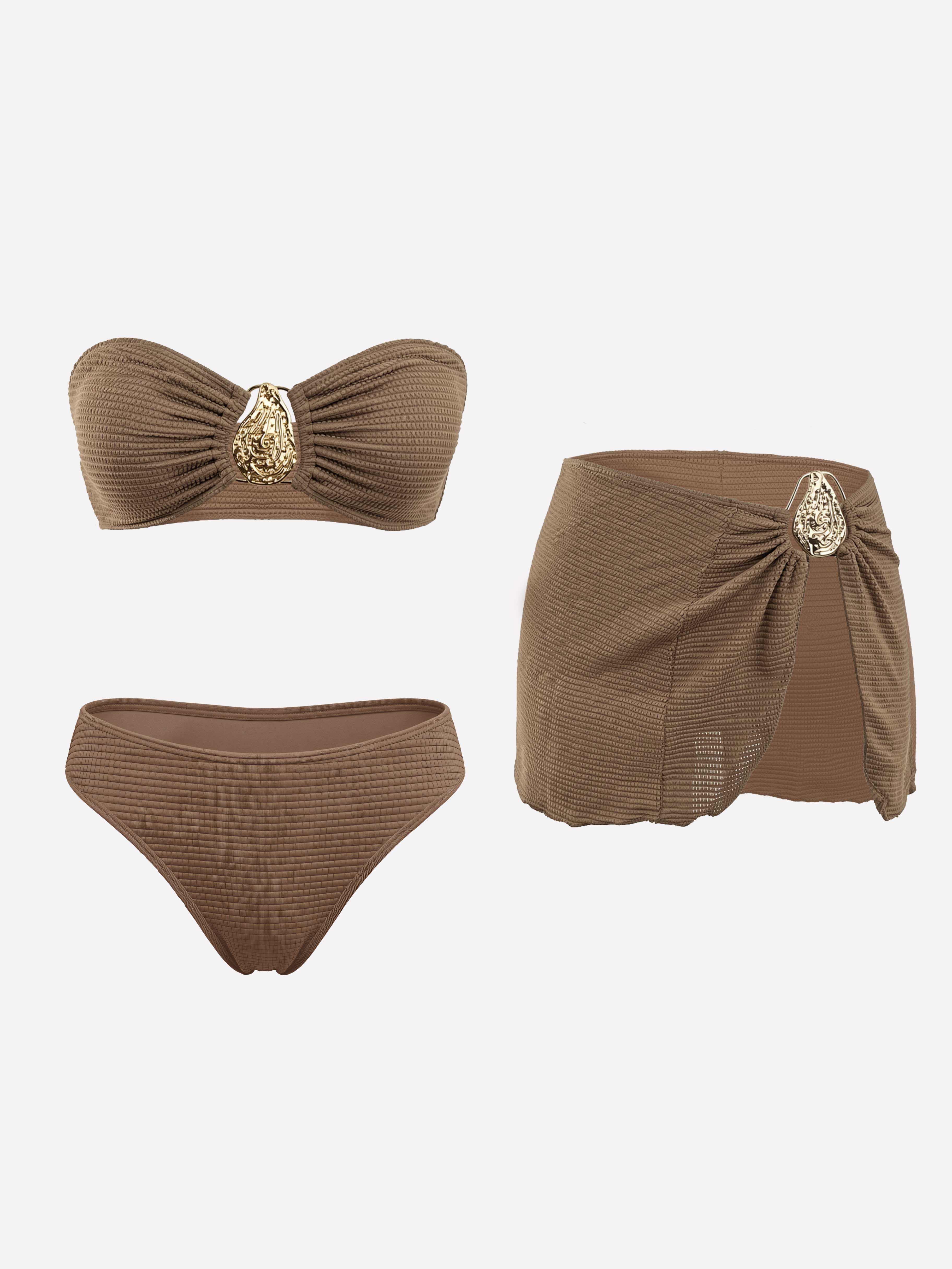 Citria Bandeau Detail Swim Set