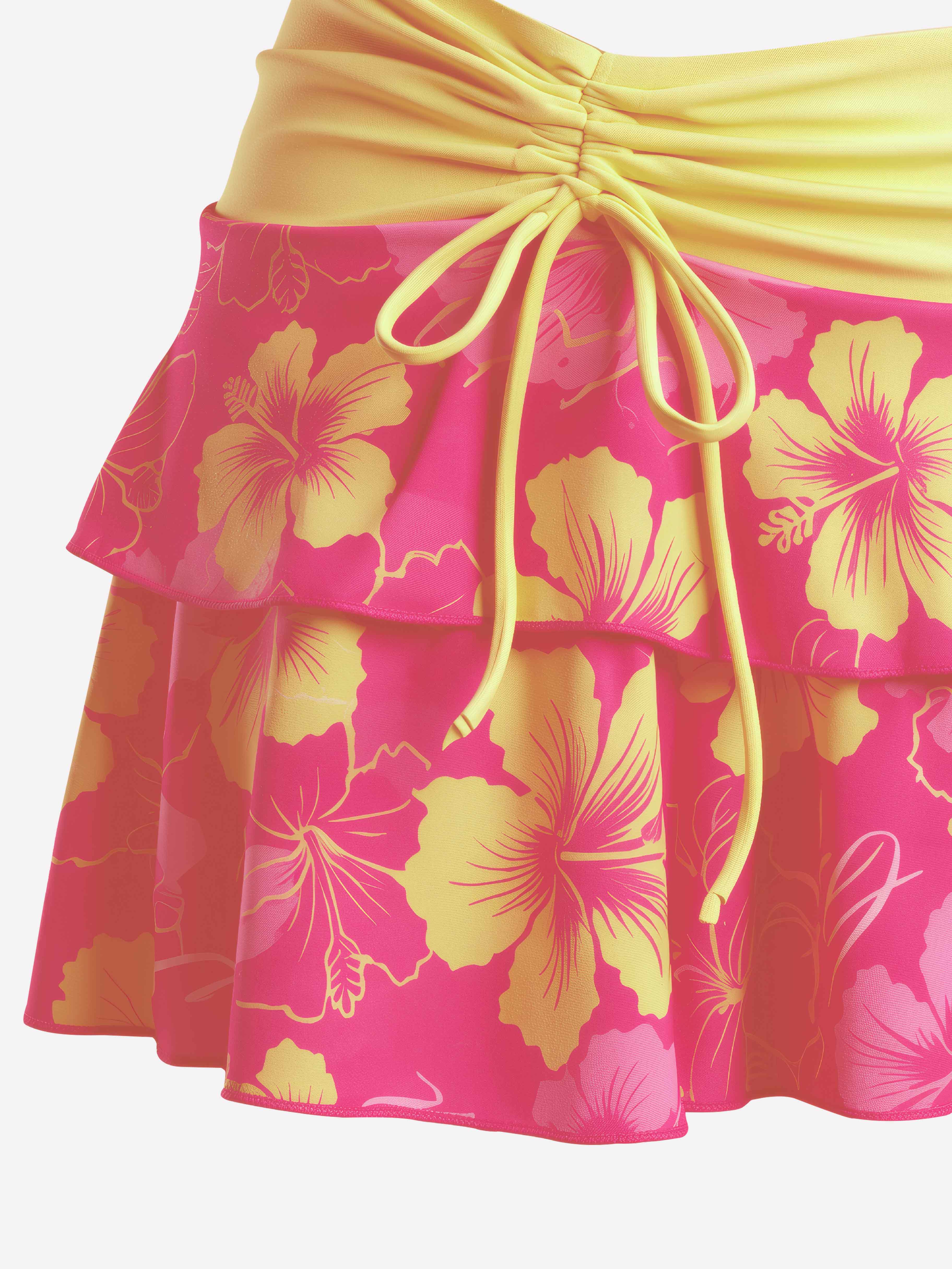 Roselle Floral Contrast Swim Set