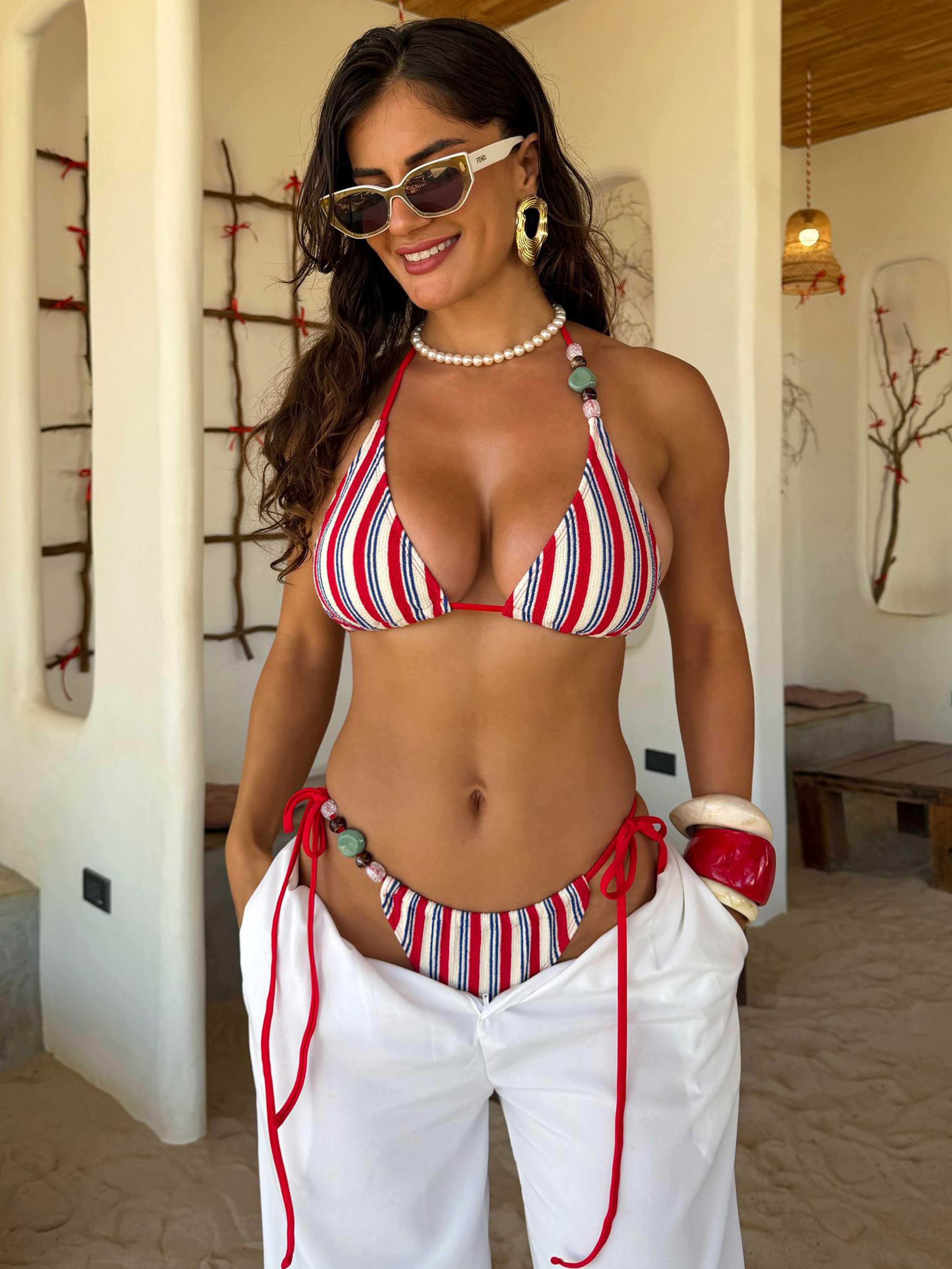 Marée Halter Stripe Bikini Set